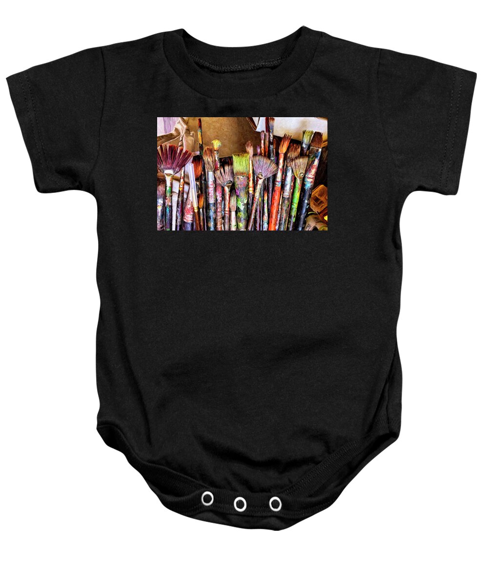  Baby Onesie featuring the photograph Patrick Moran's Paint Brushes by Bruce McFarland