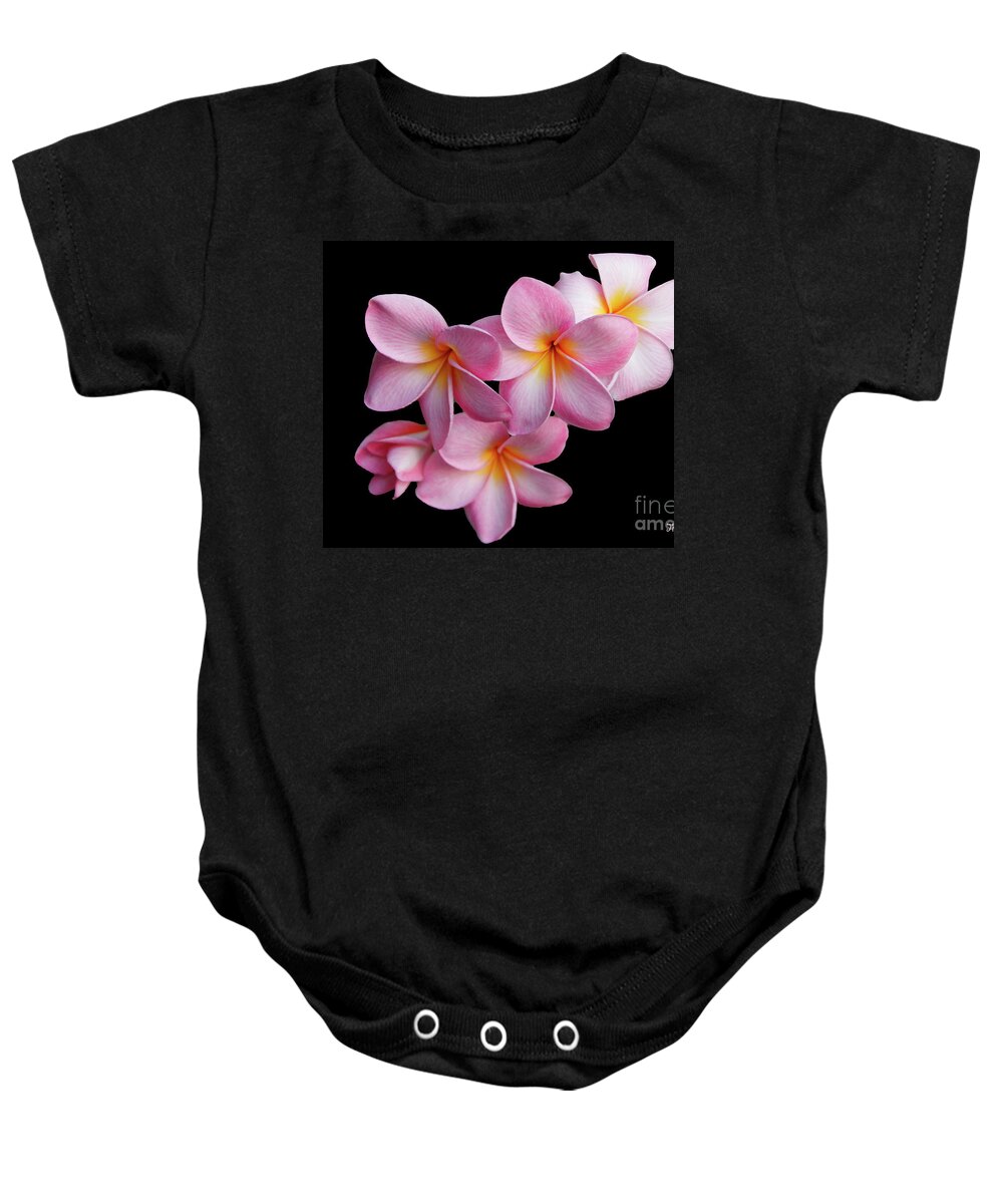 Nature Baby Onesie featuring the photograph Pink Plumeria by Mariarosa Rockefeller