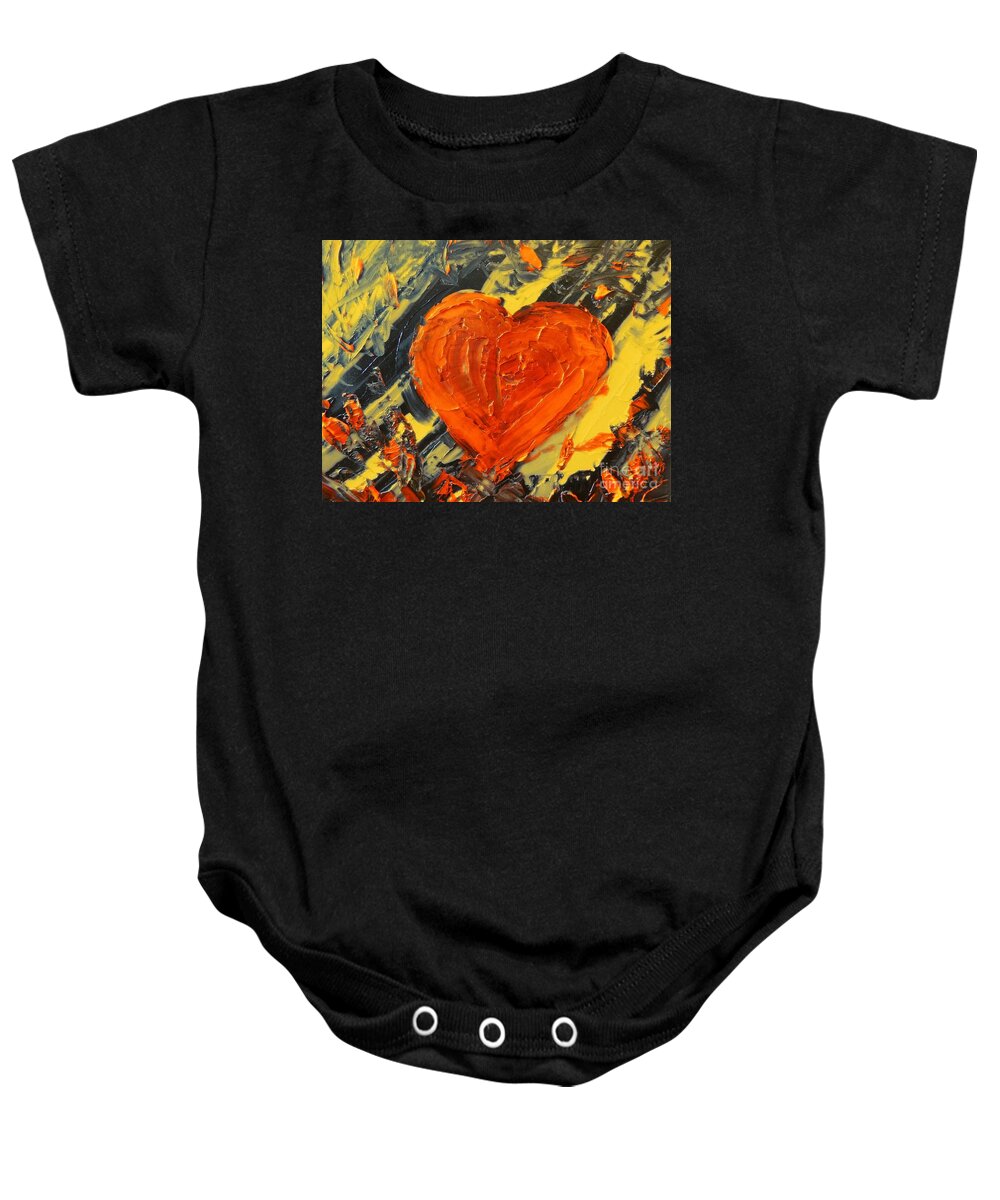 Pittsburgh Baby Onesie featuring the painting Pittsburgh Heart by Bill King