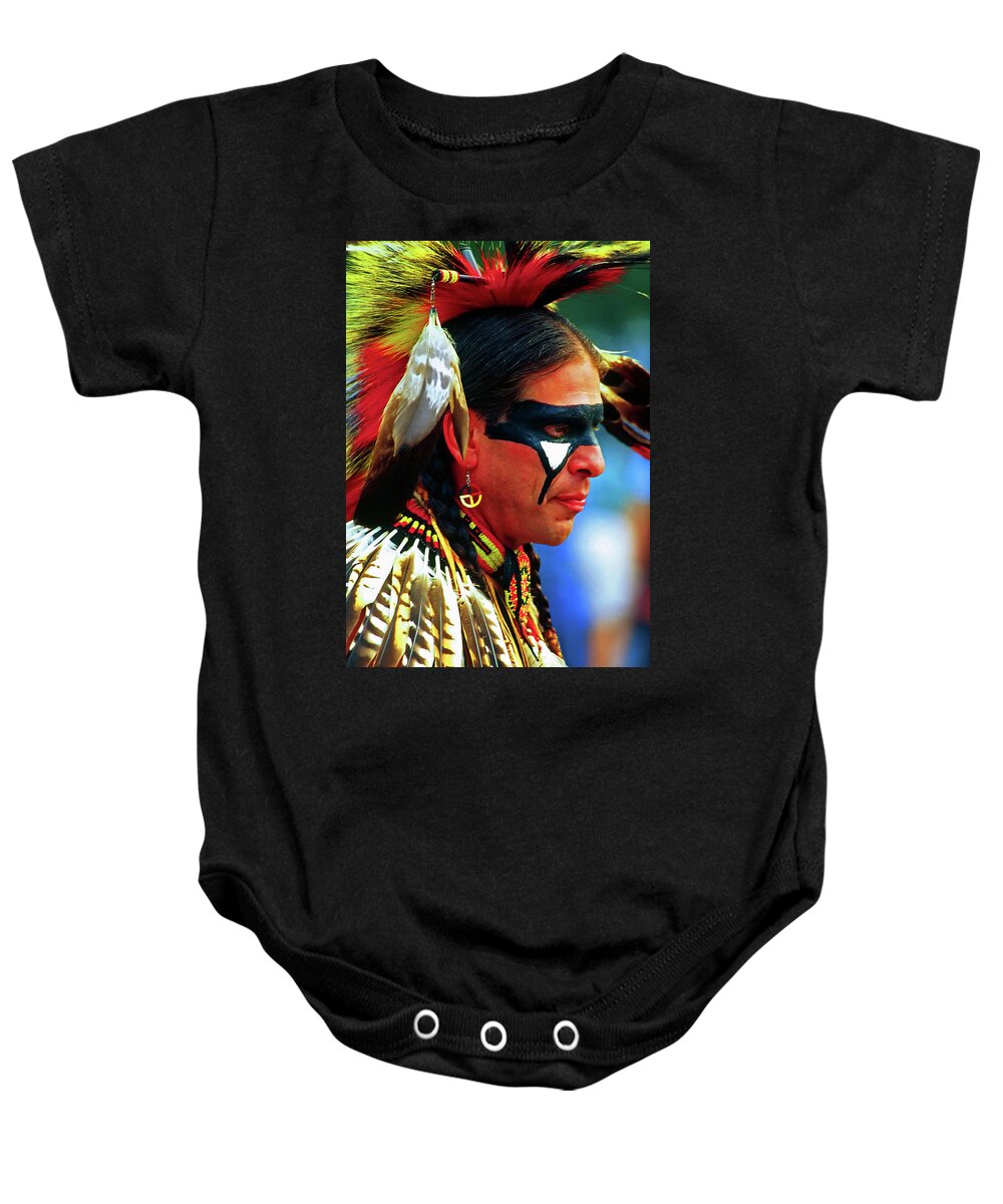 Native Baby Onesie featuring the photograph Portrait of a Native American by Bill Jonscher