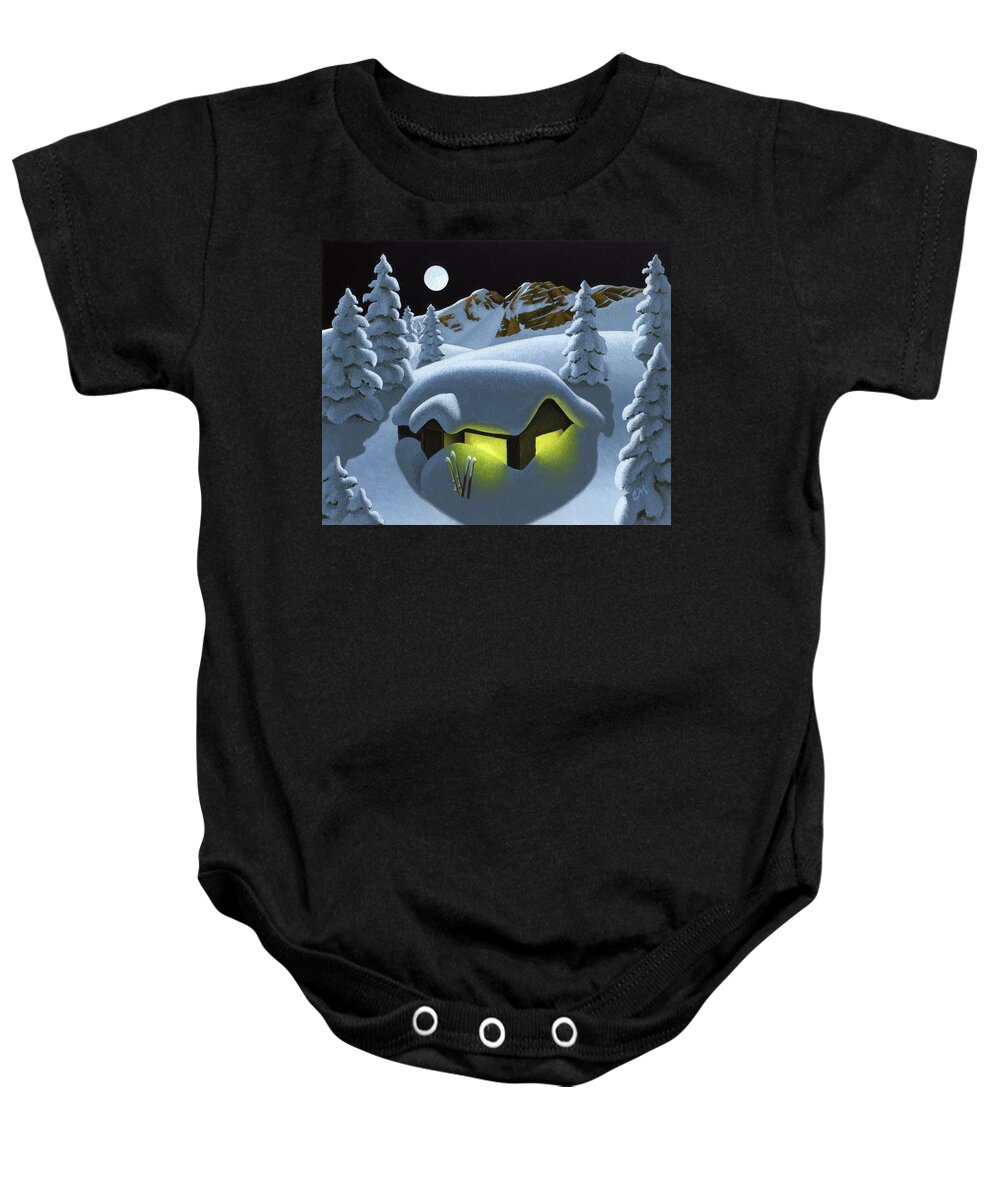 Chris Miles Baby Onesie featuring the painting Quiet After the Storm by Chris Miles