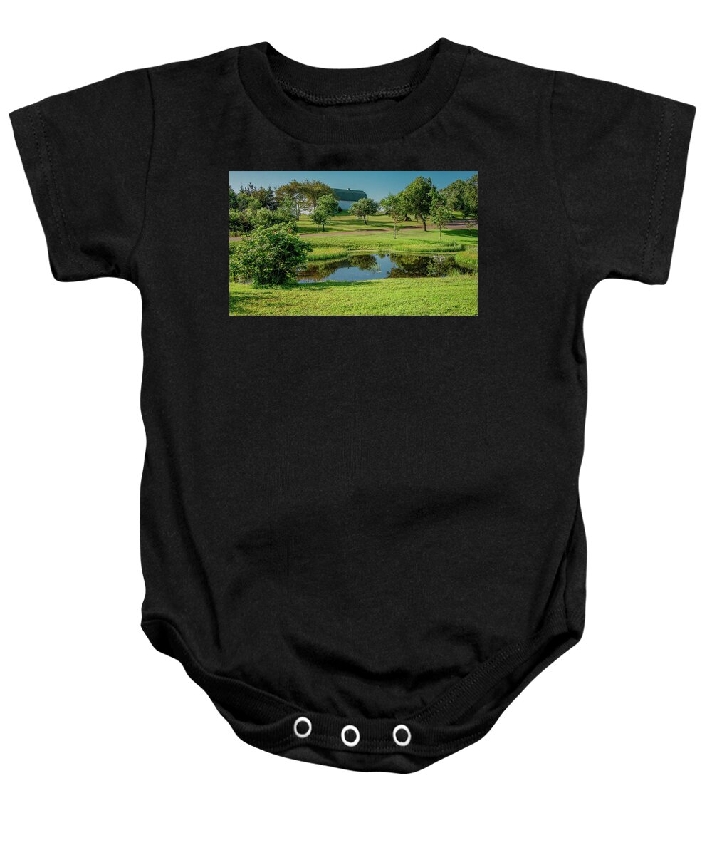 Pei Baby Onesie featuring the photograph Reflections of Park Corner by Marcy Wielfaert