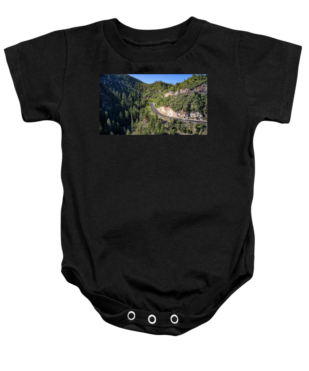 Sun Baby Onesie featuring the photograph Route 89A Winding Path by Anthony Giammarino