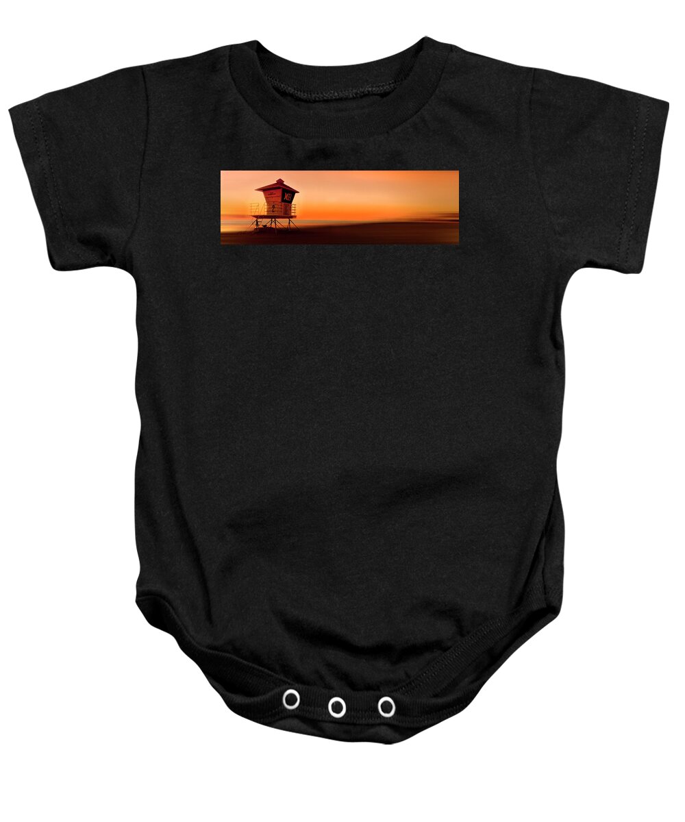 Coastal Baby Onesie featuring the photograph Rustic Huntington by Sean Davey