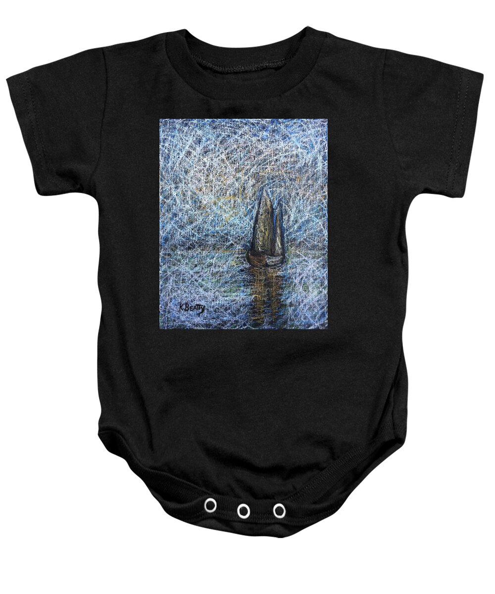 Painting Baby Onesie featuring the painting Sailboat in the Mist by Karla Beatty
