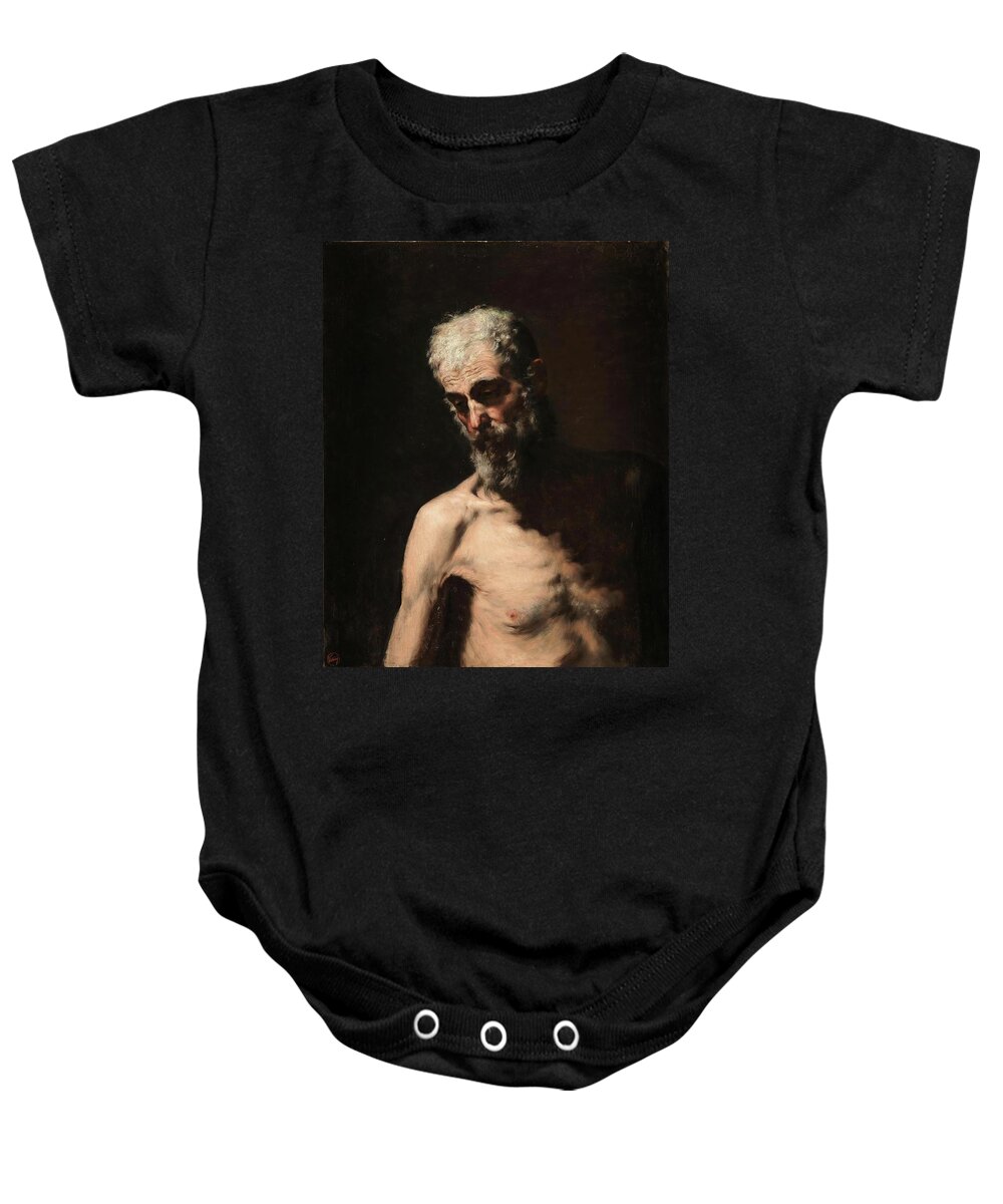 Maria Fortuny Baby Onesie featuring the painting 'Saint Andrew -copy after Ribera-'. Ca. 1867. Oil on canvas. by Mariano Fortuny y Marsal -1838-1874-