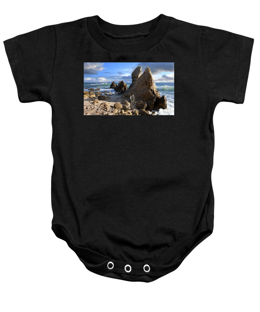Alex-acropolis-calderon Baby Onesie featuring the photograph She Will Pour Oil On The Land And Cleanse It Of Its Sin by Acropolis De Versailles