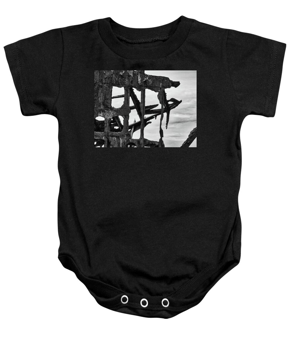 Astoria Baby Onesie featuring the photograph Shipwreck skeleton by Segura Shaw Photography