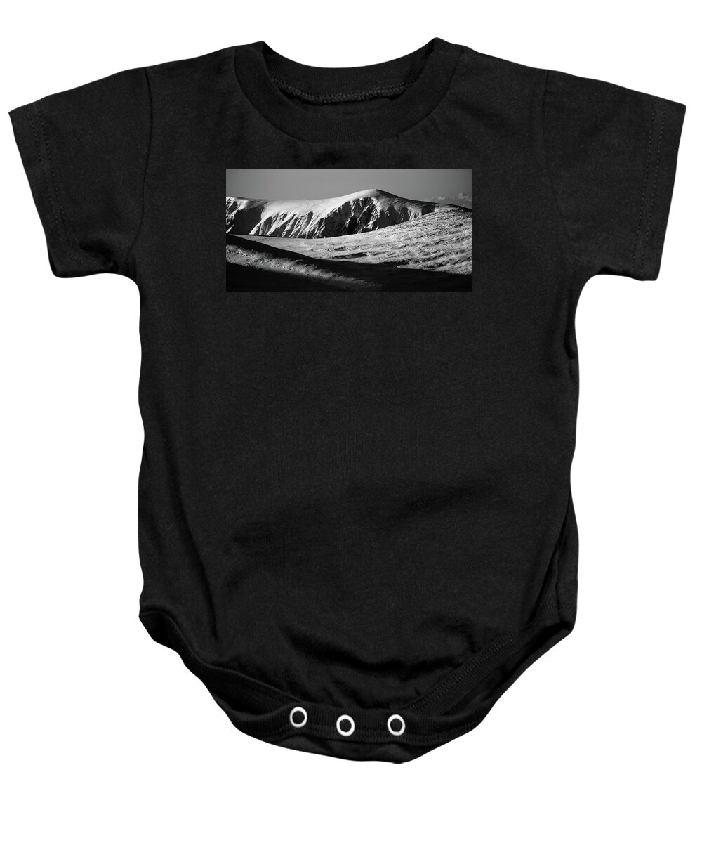 Cairngorm Baby Onesie featuring the photograph Snow on Cairngorm by Peter OReilly