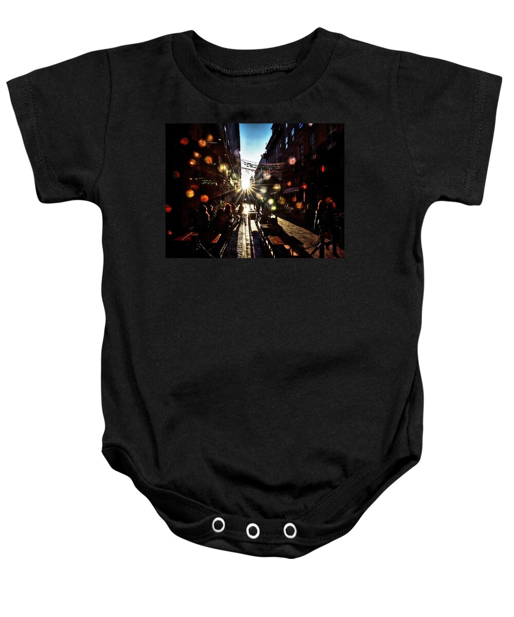 Pink Street Baby Onesie featuring the photograph Soap bubbles in Pink Street by Micah Offman