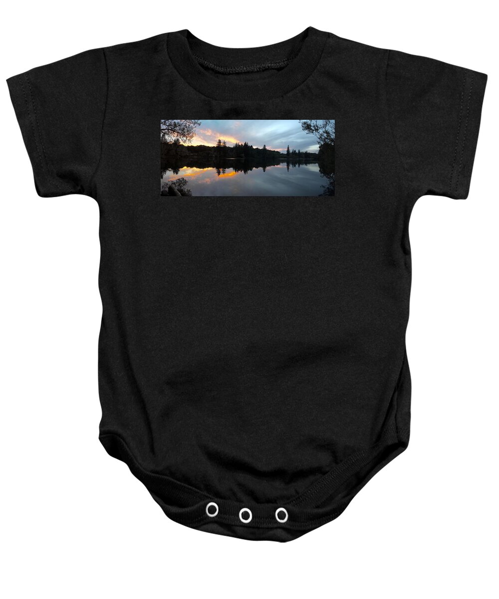 Landscape Baby Onesie featuring the photograph Spring Lake Sunset by Richard Thomas