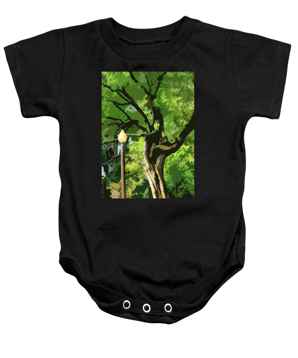 Street Light Baby Onesie featuring the photograph St. Louis Street Light by John Lautermilch