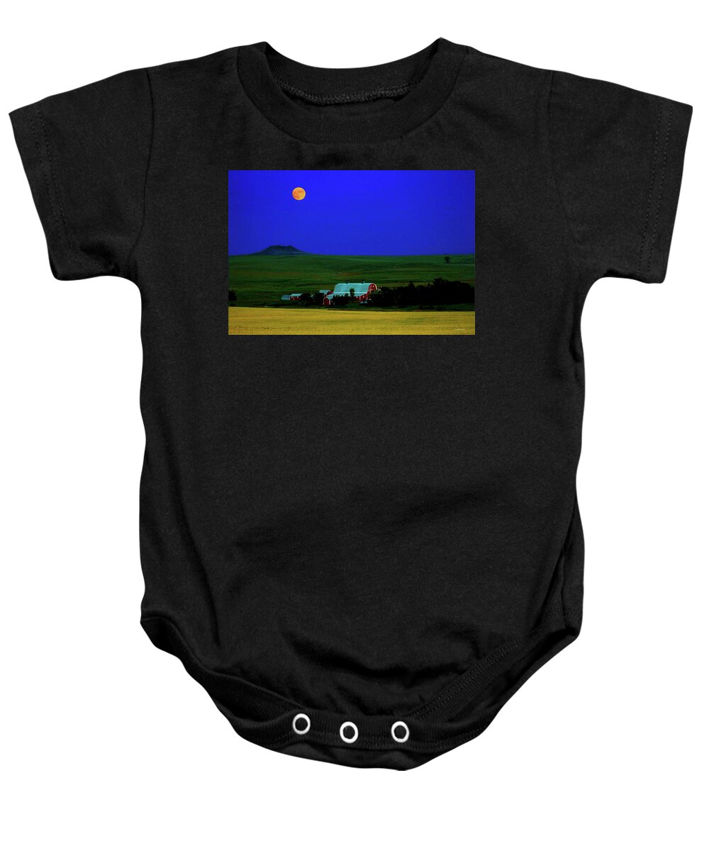 Full Moon Baby Onesie featuring the photograph Strawberry Moon by Joseph Noonan
