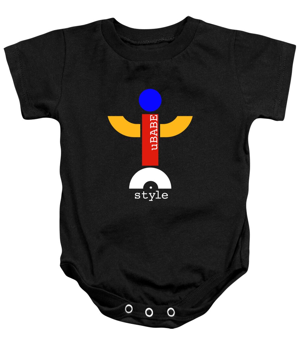 Ubabe Dude Black Baby Onesie featuring the digital art Style Black by Ubabe Style
