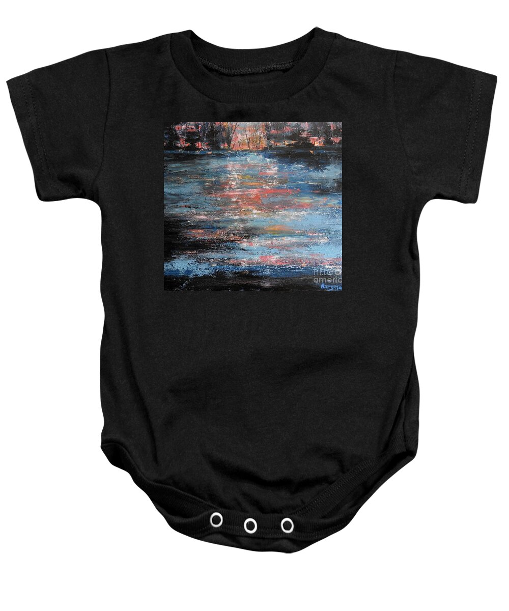 Acrylic Baby Onesie featuring the painting Sunset Shadows by Petra Burgmann
