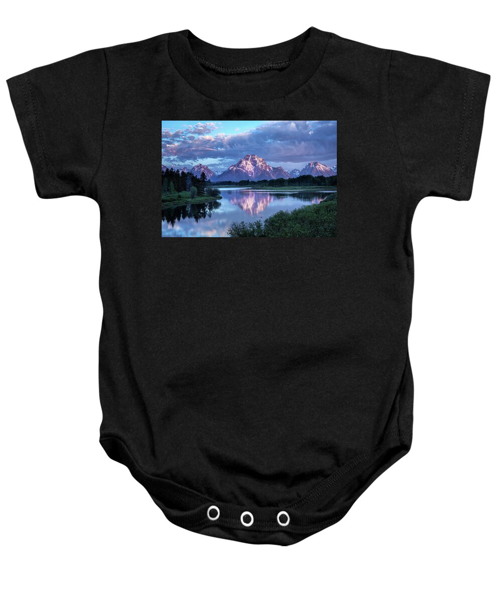 Scenic Landscape Baby Onesie featuring the photograph Teton Oxbow Morning 9087 by Harriet Feagin