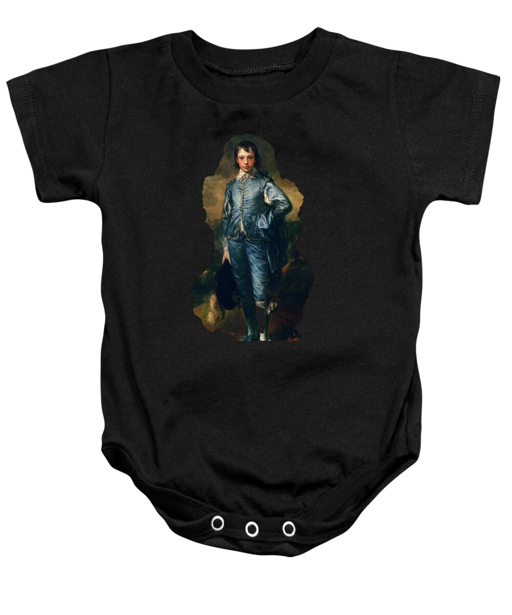 The Blue Boy Baby Onesie featuring the painting The Blue Boy by Thomas Gainsborough by Xzendor7
