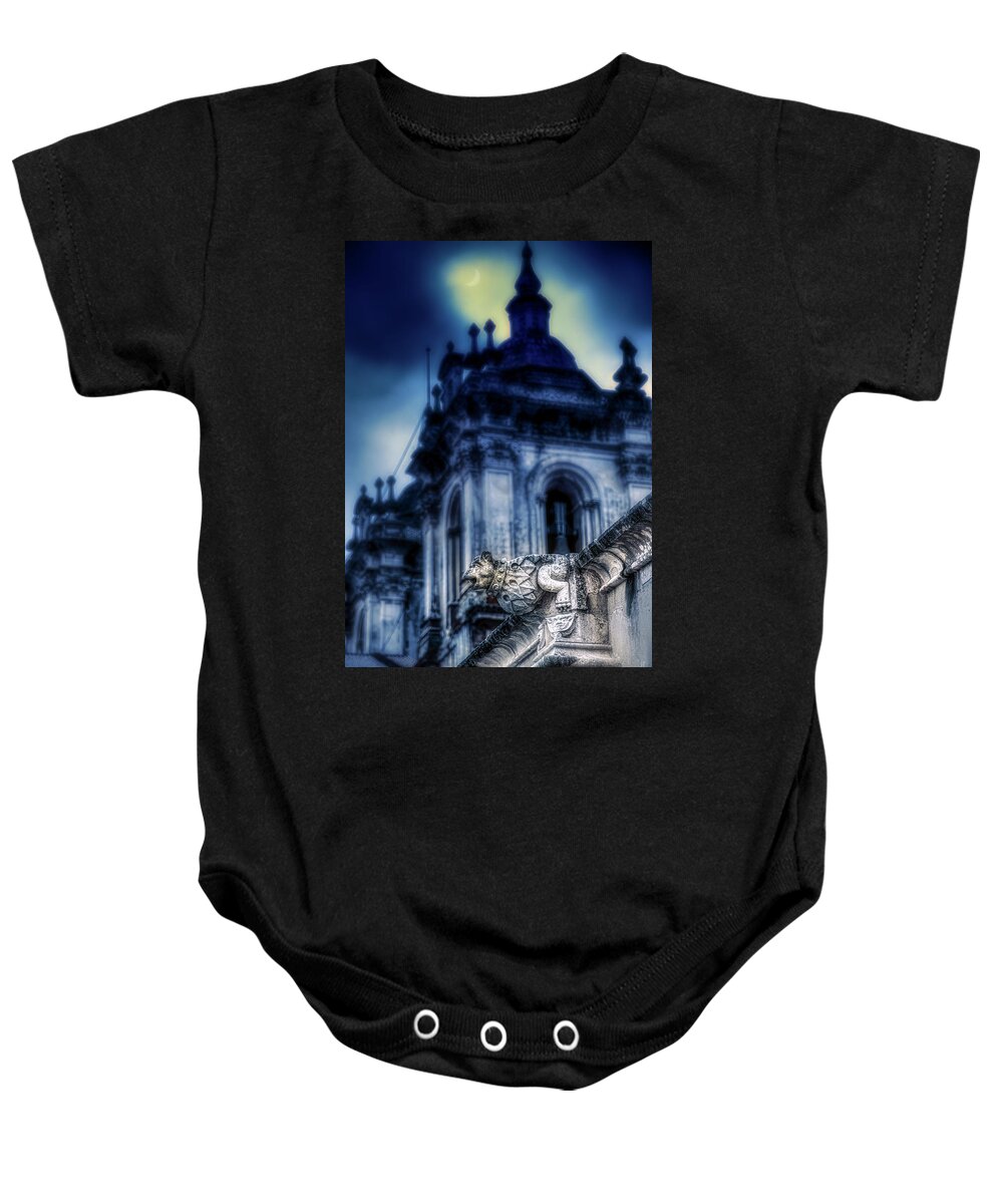 Curse Baby Onesie featuring the photograph The Curse of the Crescent moon by Micah Offman