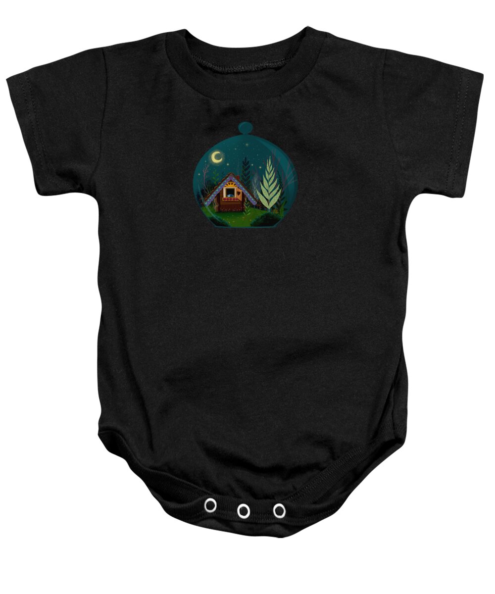 Painting Baby Onesie featuring the painting The Home Of Secret Forest Magic by Little Bunny Sunshine