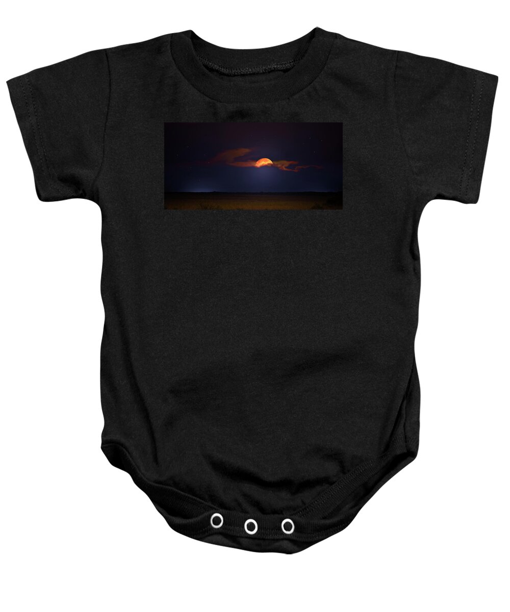 Moon Baby Onesie featuring the photograph The Moon Trail by Mark Andrew Thomas