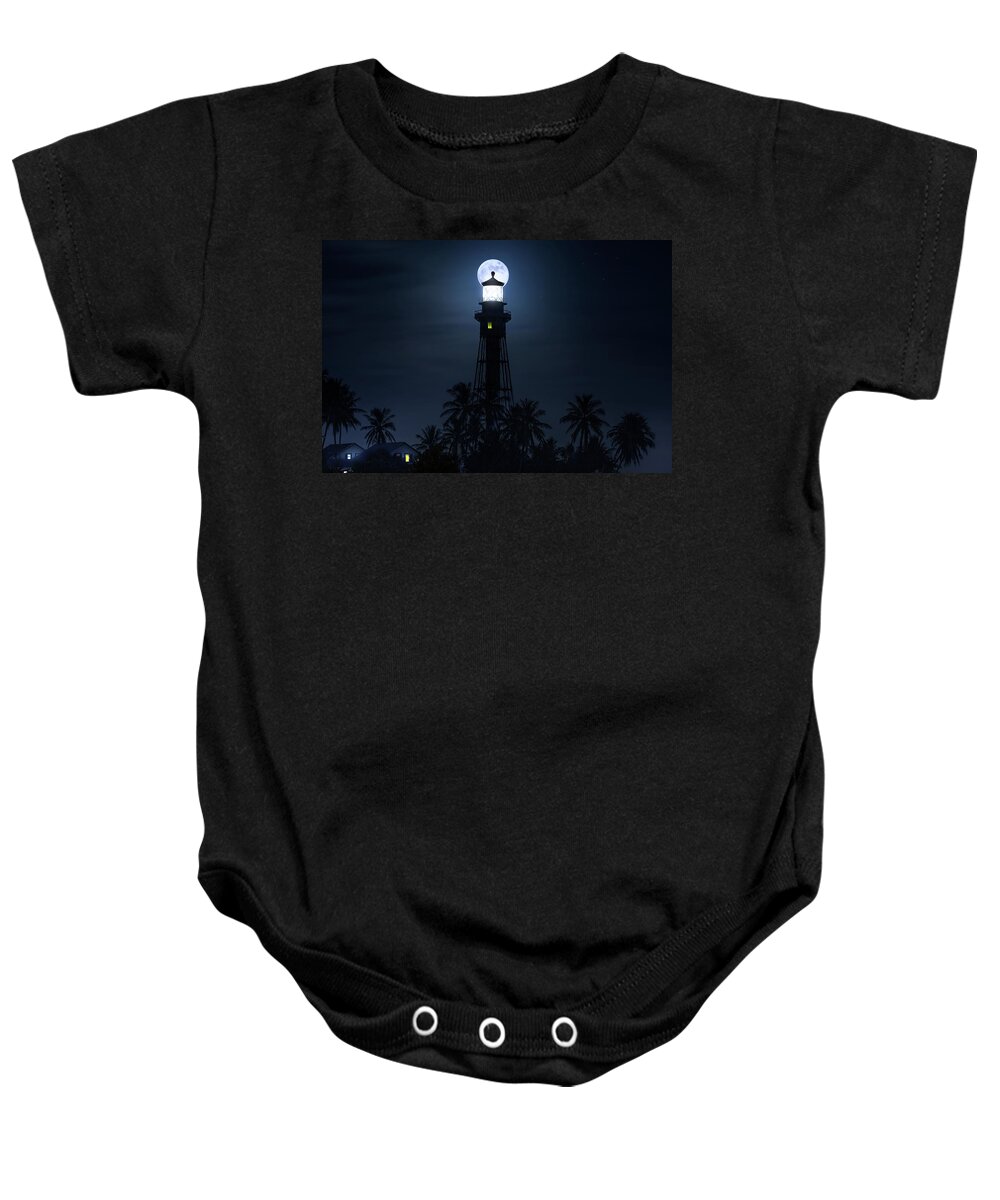Lighthouse Baby Onesie featuring the photograph The Secret of Lighthouse Island by Mark Andrew Thomas