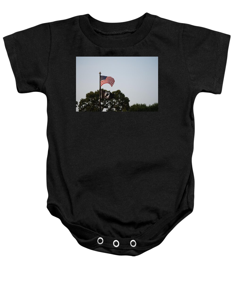 Pow Mia Flag Baby Onesie featuring the photograph To honor the fallen by Aaron Martens