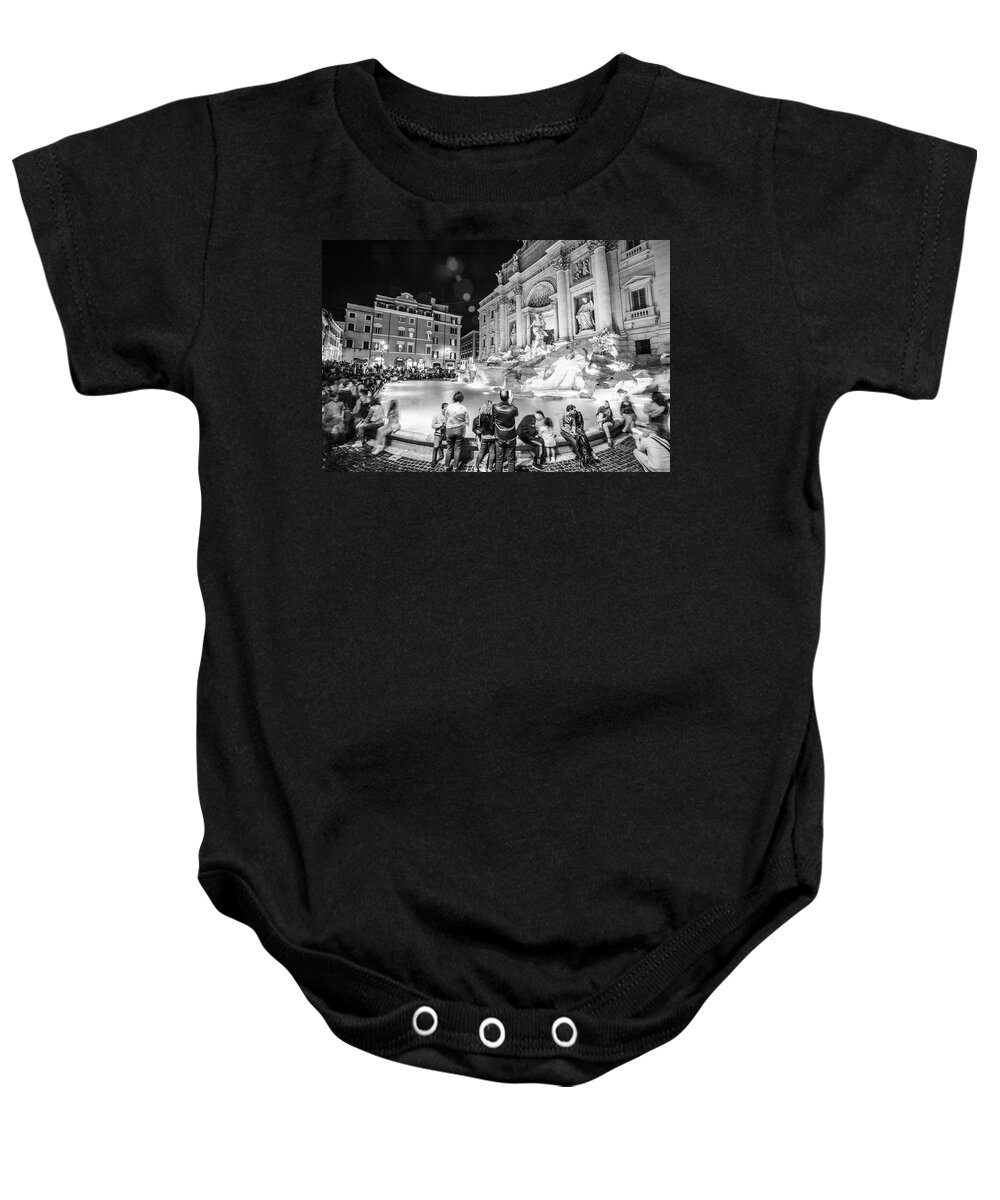 Trevi Fountain In Rome Baby Onesie featuring the photograph Trevi Fountain in Rome by John McGraw