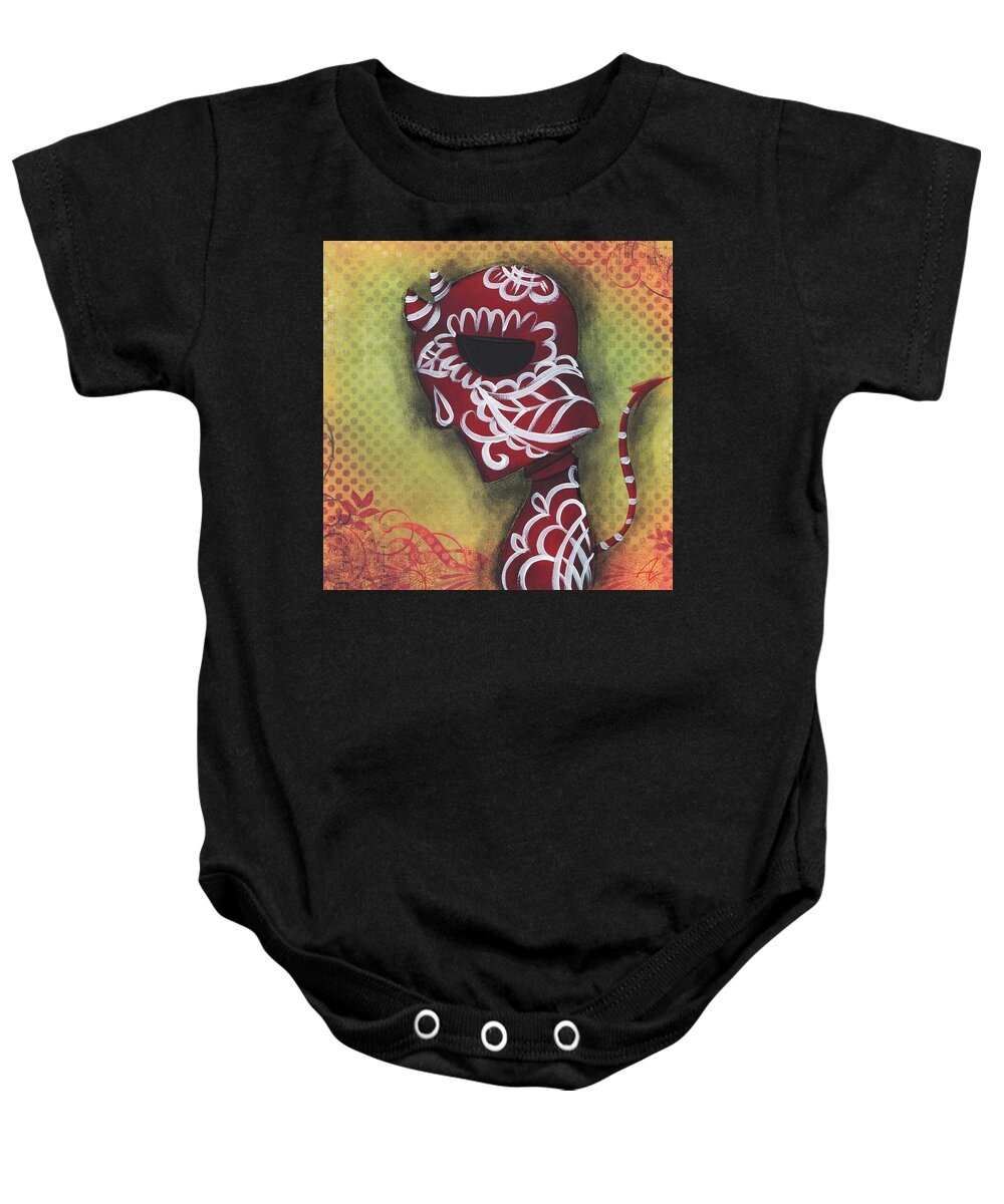 Day Of The Dead Baby Onesie featuring the painting Unburden by Abril Andrade
