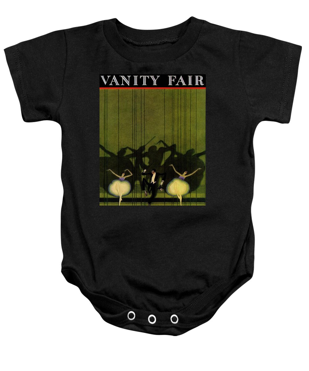 #new2022 Baby Onesie featuring the painting Vanity Fair Cover Of Three Dancers On Stage by William Bolin