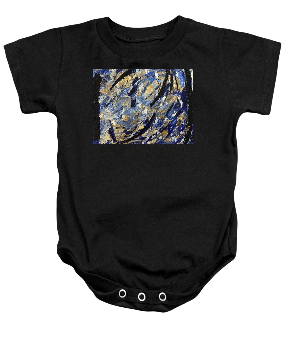 Venezia- Time - Colors- Carnaval- Dance Of Colors Baby Onesie featuring the painting Venezia Time by Medge Jaspan