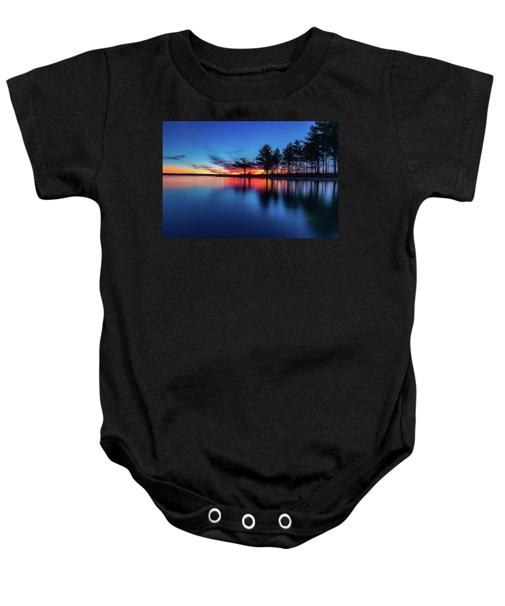 Landscape Baby Onesie featuring the photograph Wading for Sunrise by Joe Holley