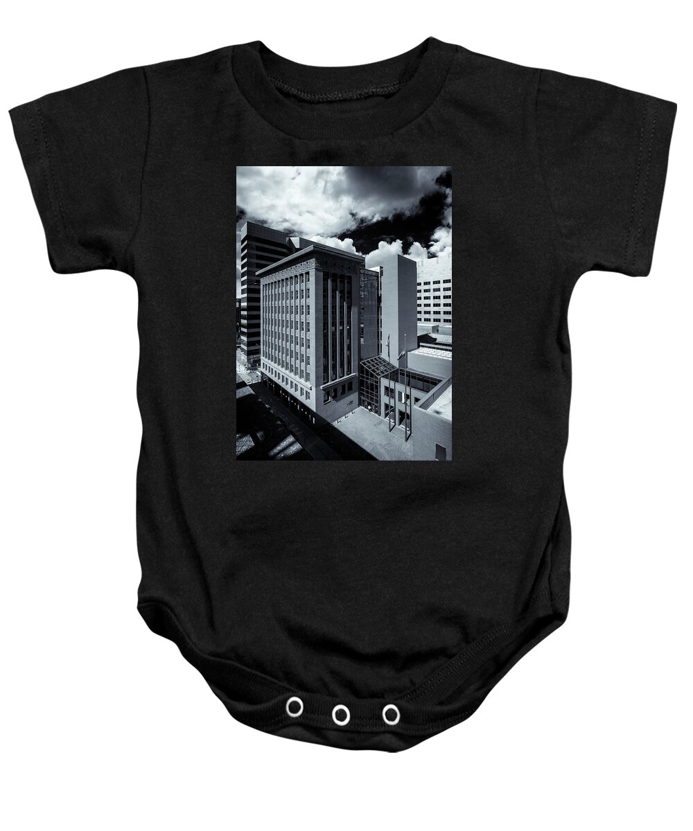 Wainwright Baby Onesie featuring the photograph Wainwright Building St Louis MO-monotone-GRK4036_0520201 by Greg Kluempers