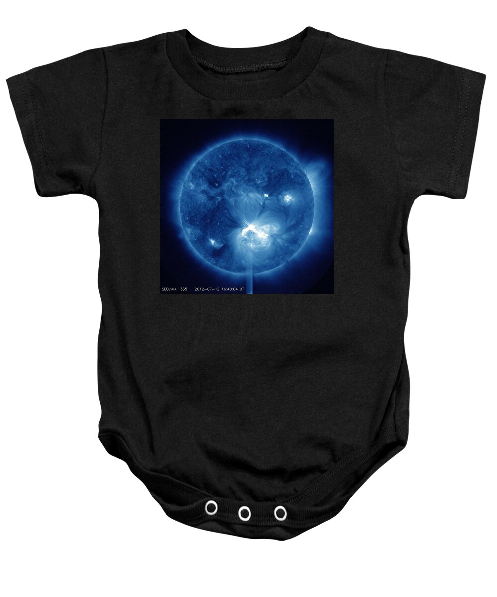 Light Baby Onesie featuring the painting X1.4 Class Flare Released from Big Sunspot 1520 by Celestial Images