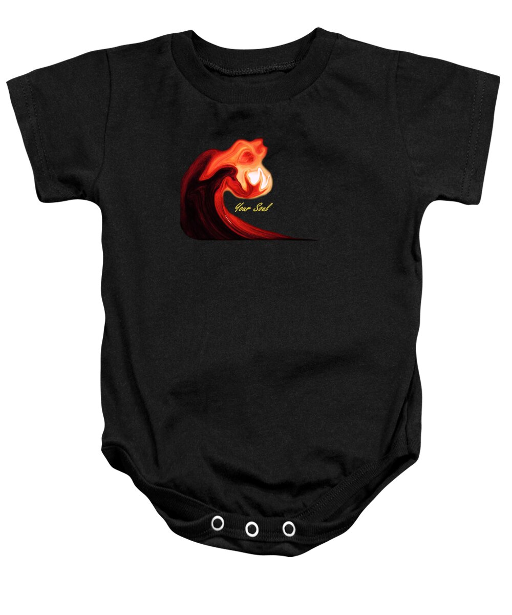 Your Soul Baby Onesie featuring the digital art Your Soul in Demons Hands Heads Up Shirt Design by Delynn Addams
