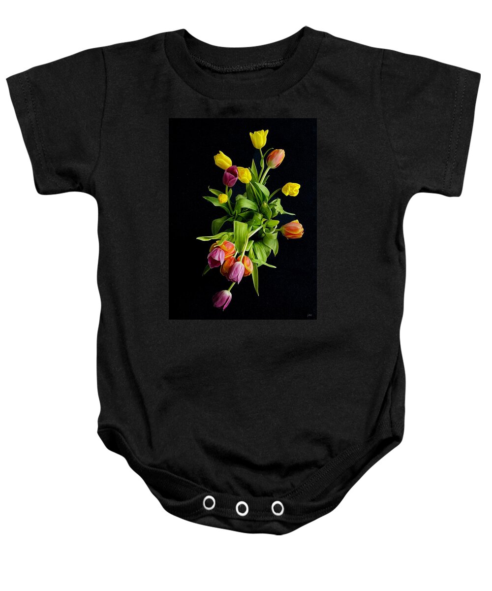 Tulips Baby Onesie featuring the photograph A Gaggle of Tulips #2 by JoAnn Lense