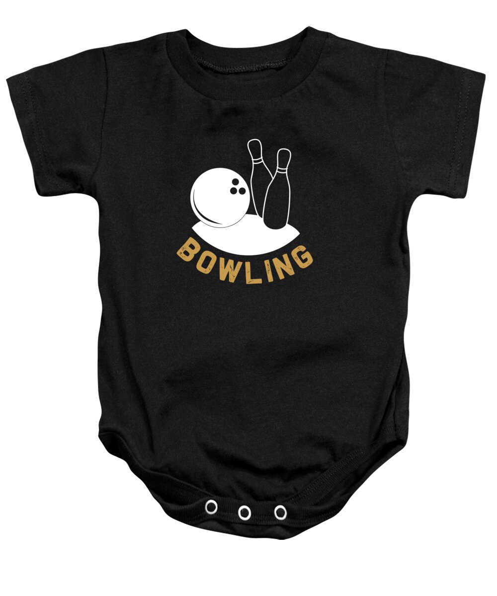 Hobby Baby Onesie featuring the digital art Bowling by Jacob Zelazny