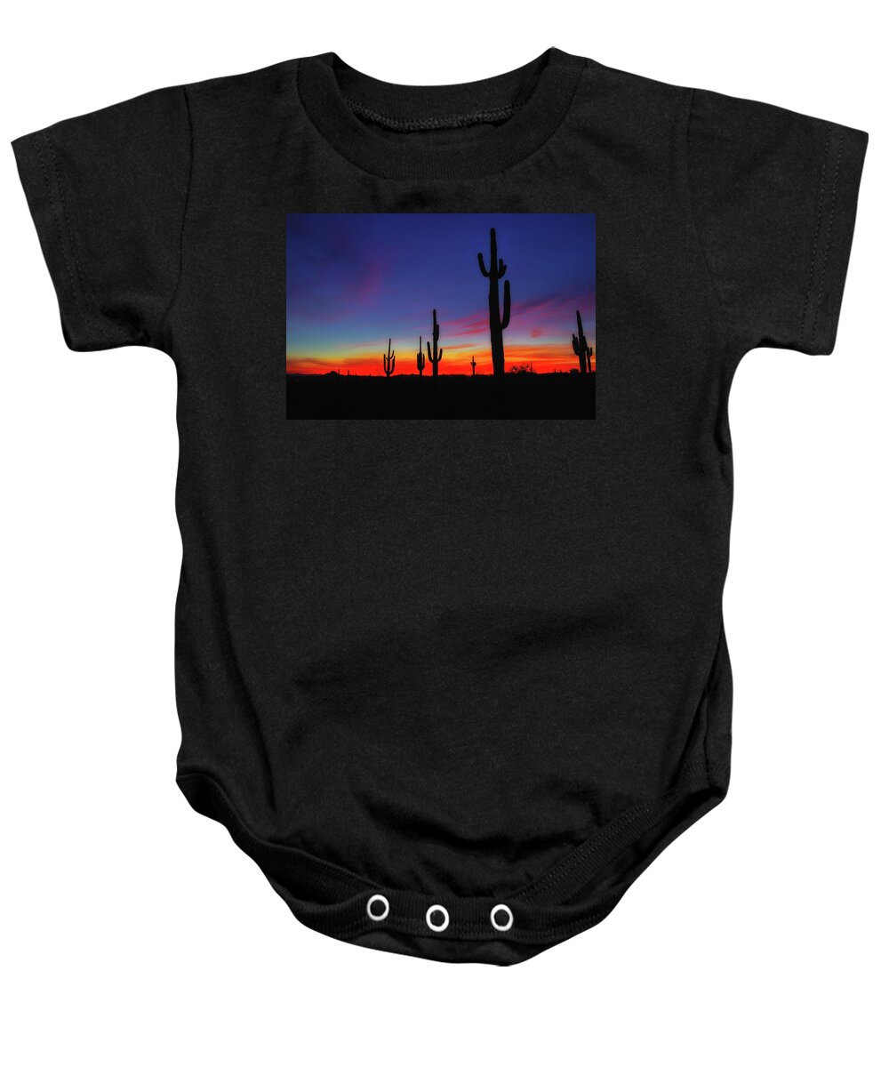 Desert Baby Onesie featuring the photograph Desert Sunset #1 by Bob Falcone