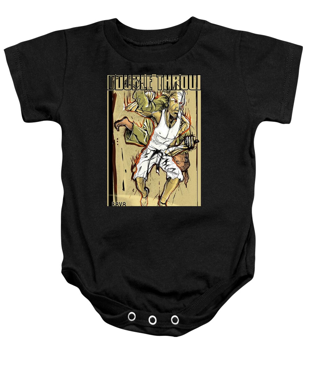 Double Throw. Baby Onesie featuring the painting Double Throw. #1 by John Gholson