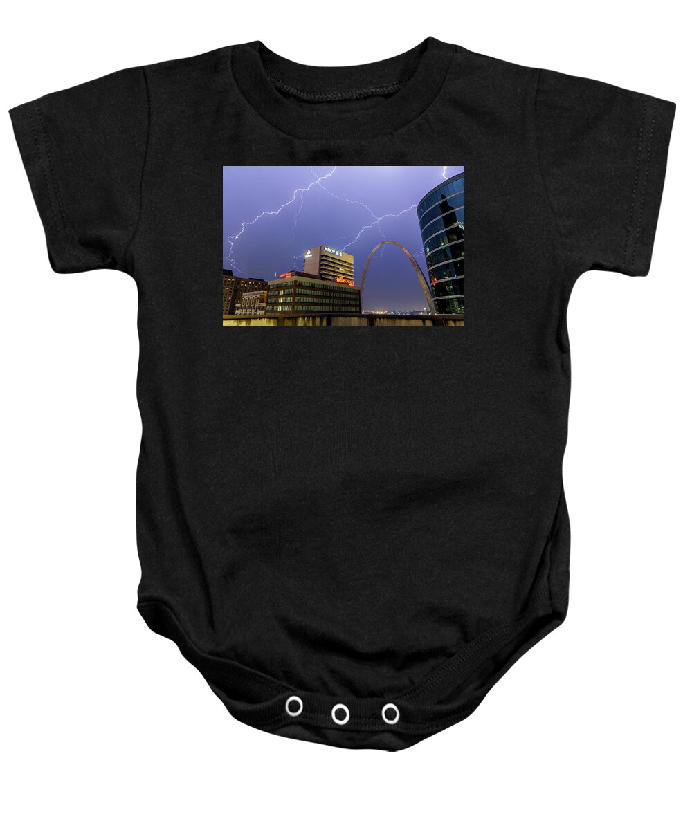 Lighting Baby Onesie featuring the photograph Electric Gateway #1 by Marcus Hustedde