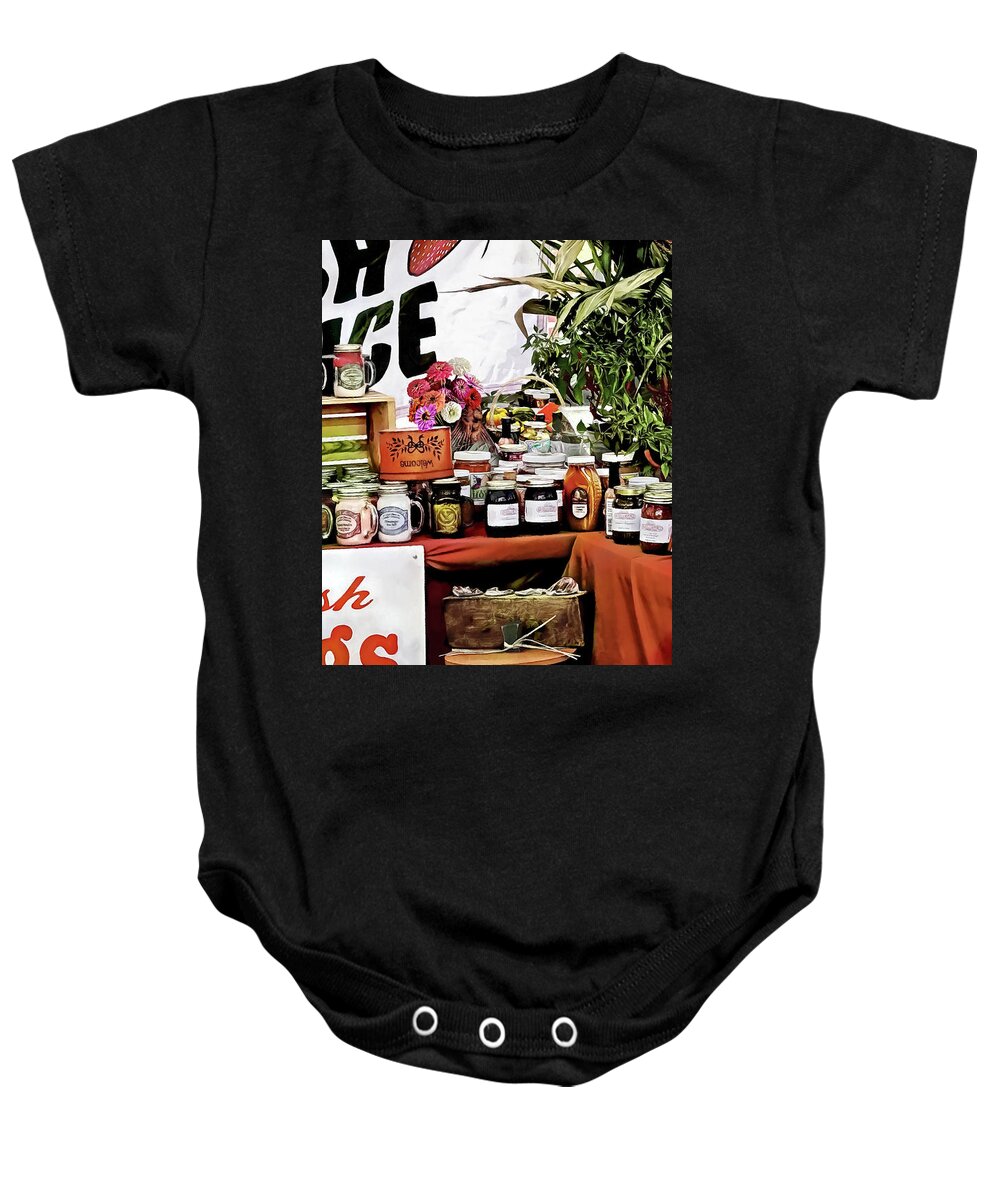 Farmers Market Baby Onesie featuring the photograph Farmer's Market #1 by Susan Savad