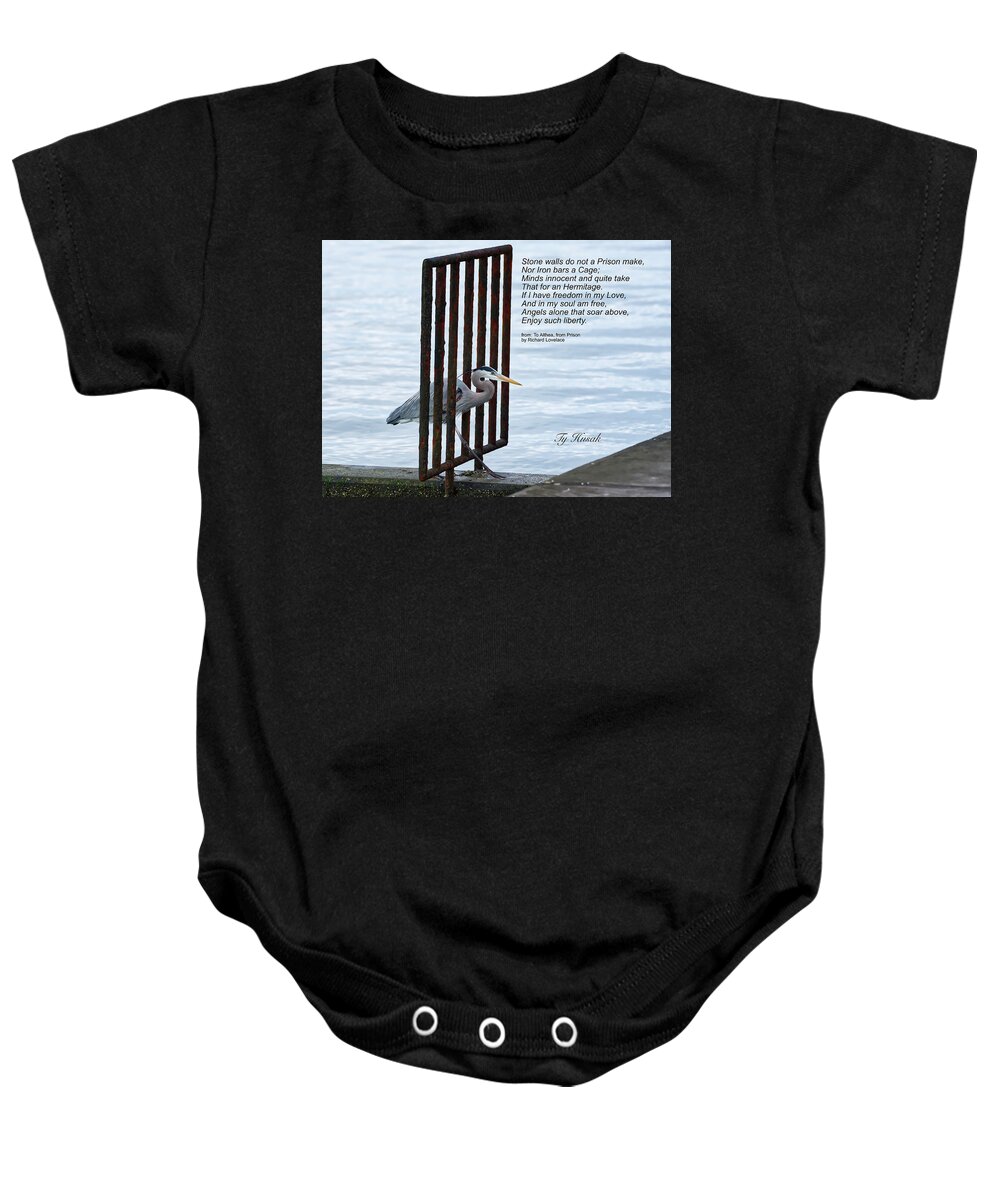 Great Blue Heron Baby Onesie featuring the photograph Great Blue Heron #1 by Ty Husak