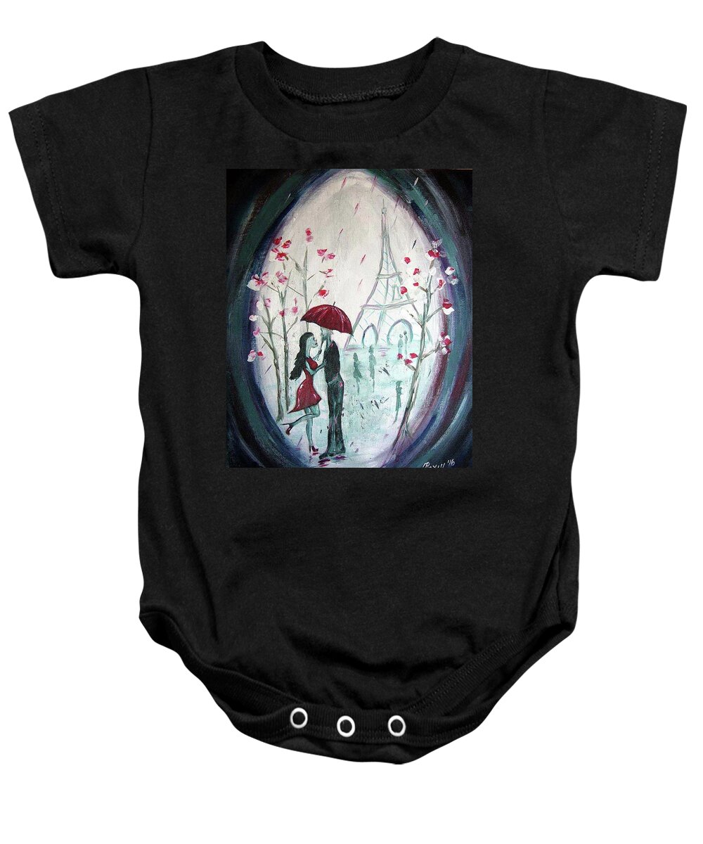 Romantic Baby Onesie featuring the painting I only have eyes for you. by Roxy Rich