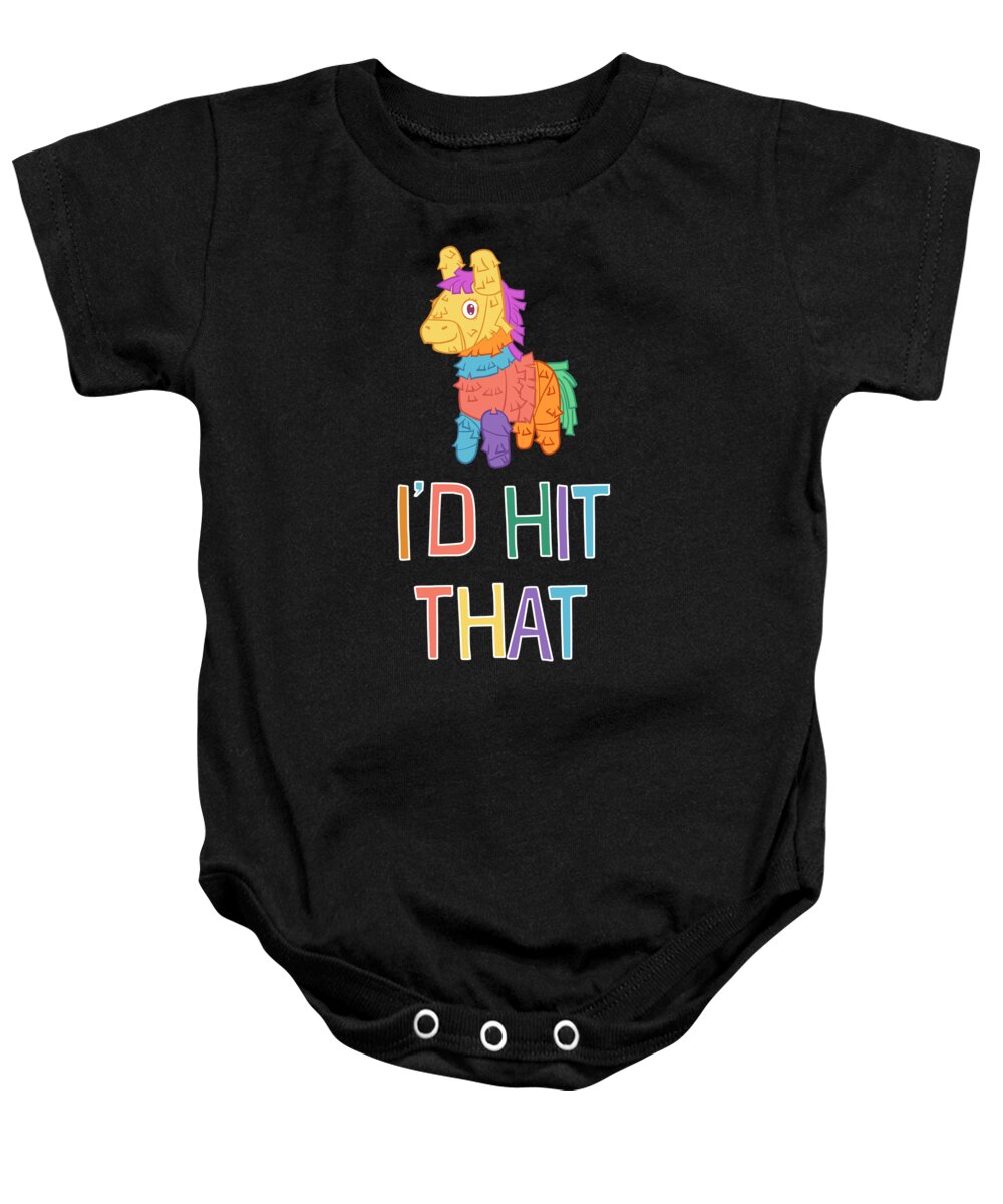 Celebrate Baby Onesie featuring the drawing ID Hit That Pinata For Cinco De Mayo Mexican by Noirty Designs