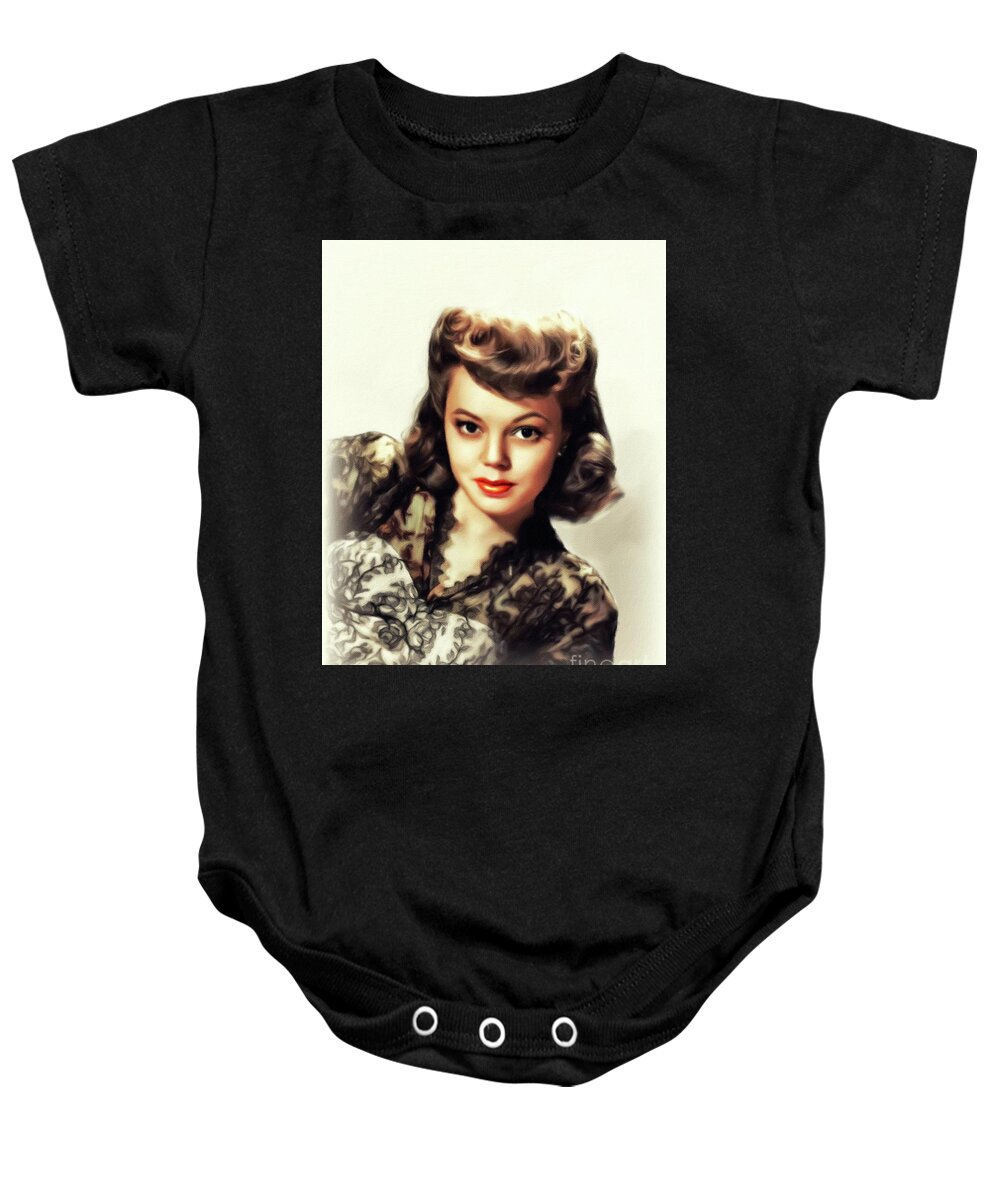 Jean Baby Onesie featuring the painting Jean Porter, Vintage Actress #1 by Esoterica Art Agency