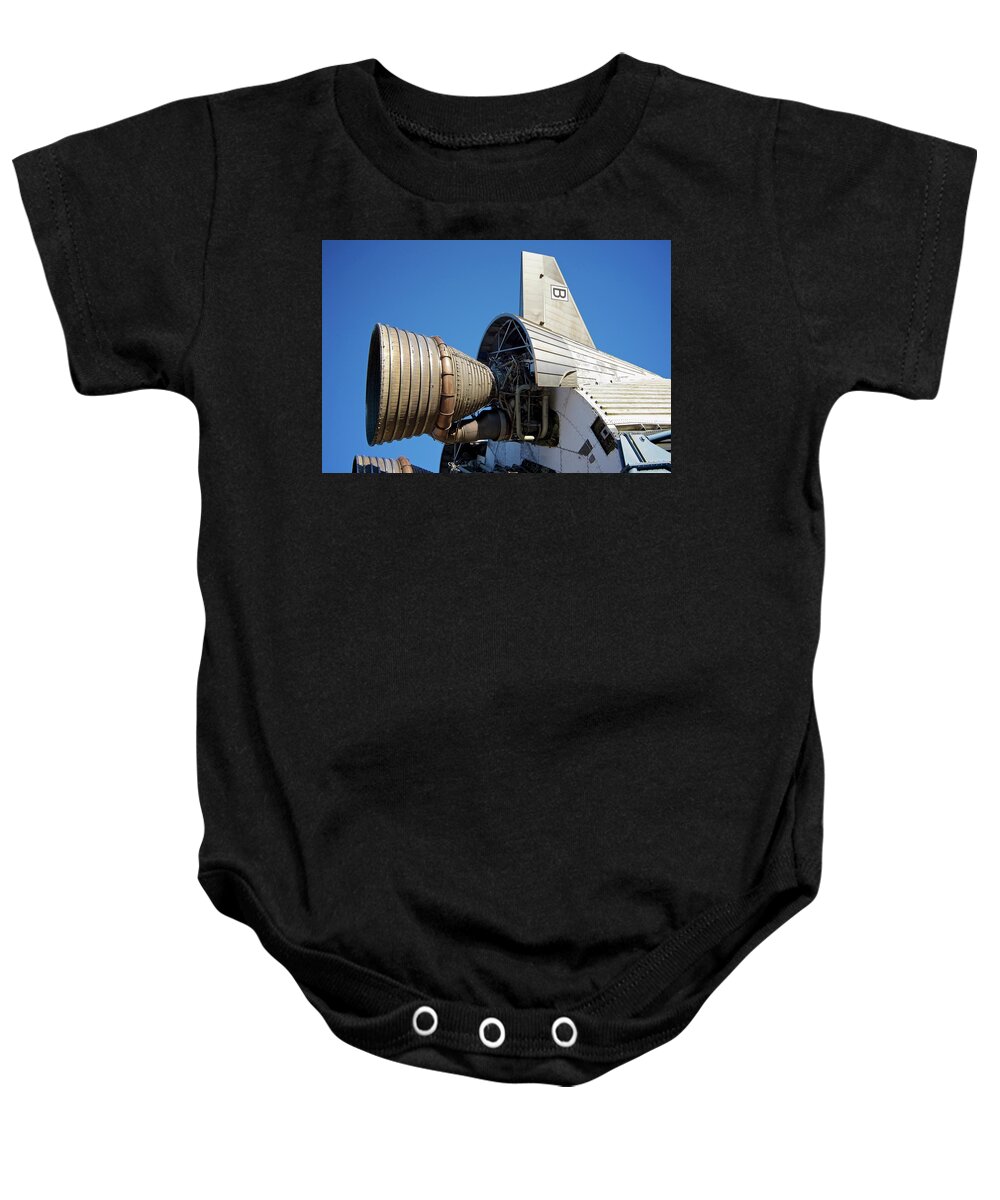 Saturn Baby Onesie featuring the photograph Saturn V Rocket Display #1 by Sean Hannon