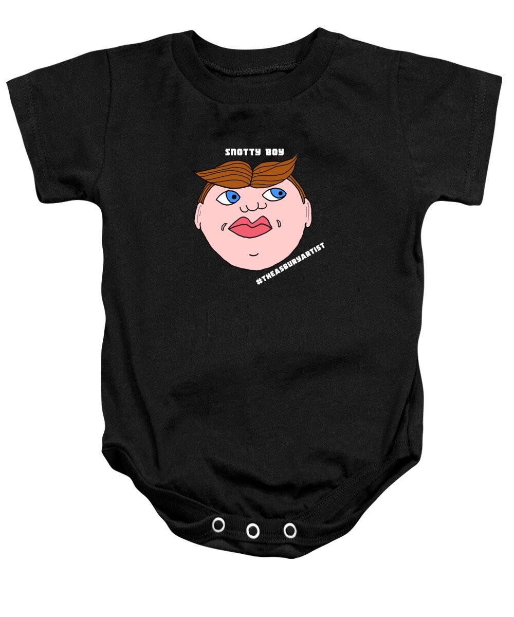 Asbury Park Baby Onesie featuring the drawing Snotty Boy by Patricia Arroyo