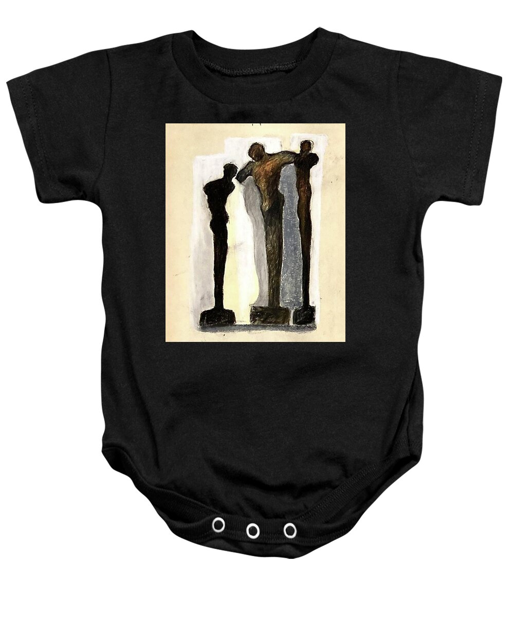 Three Figures Baby Onesie featuring the drawing Three figures by David Euler