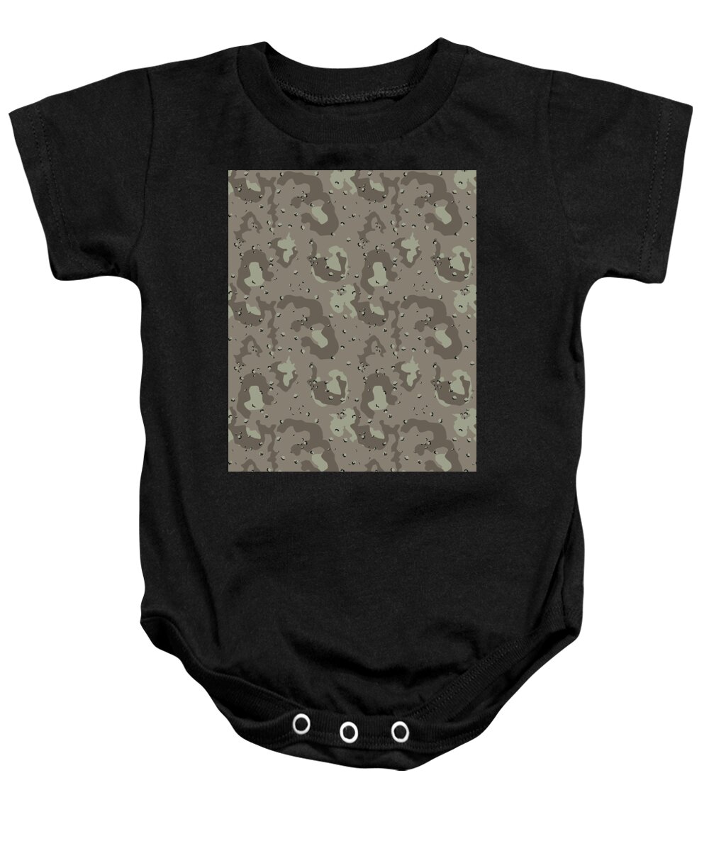 Soldier Baby Onesie featuring the digital art Camouflage Pattern Camo Stealth Hide Military #15 by Mister Tee