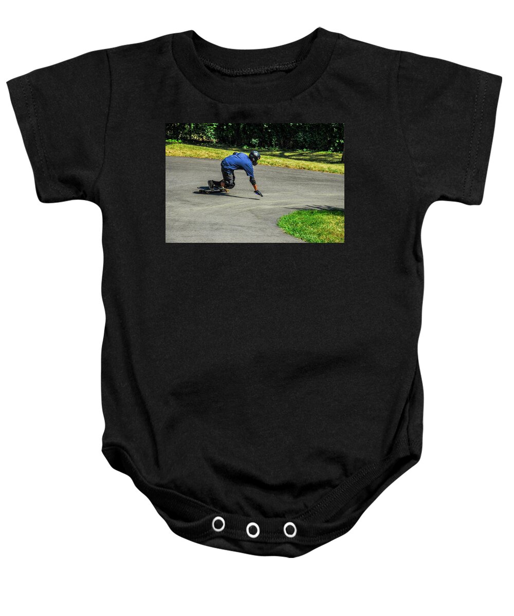 Skater Baby Onesie featuring the photograph 150 by Ee Photography