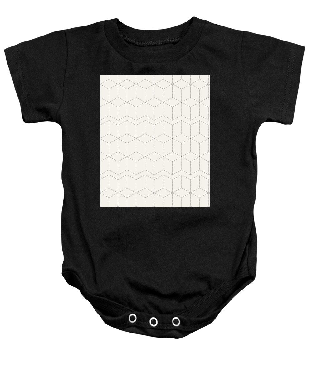 Connection Baby Onesie featuring the digital art Geometric Pattern Shapes Symbols Geometry #17 by Mister Tee